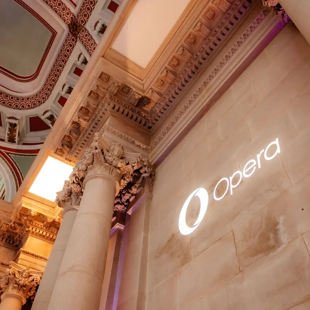 Brand logo projected on wall