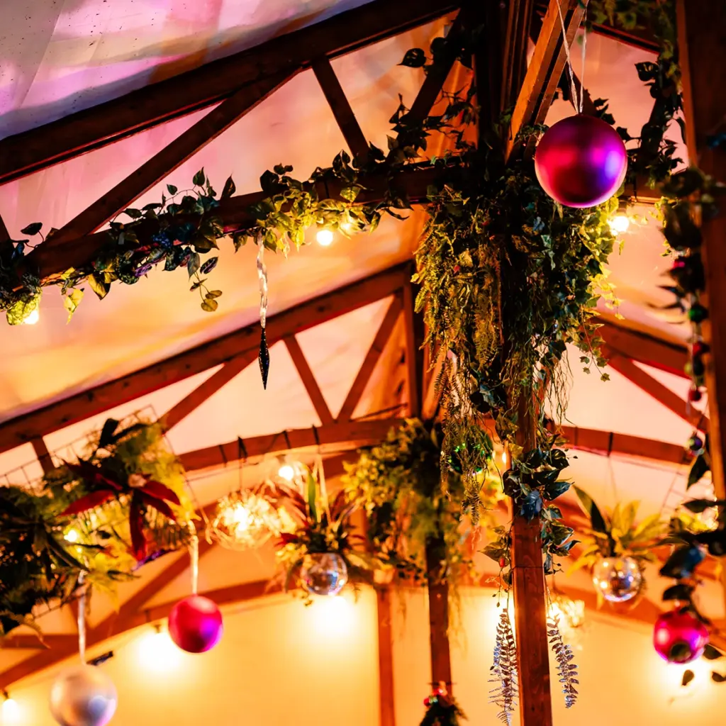 Ceiling decor in marquee interior