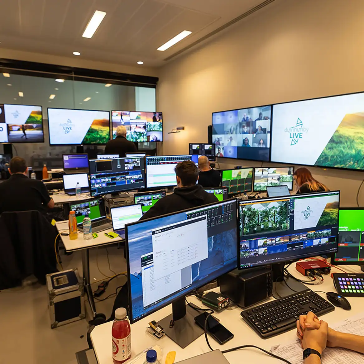 Production crew and high-end av equipment for a Virtual Global Company Conference