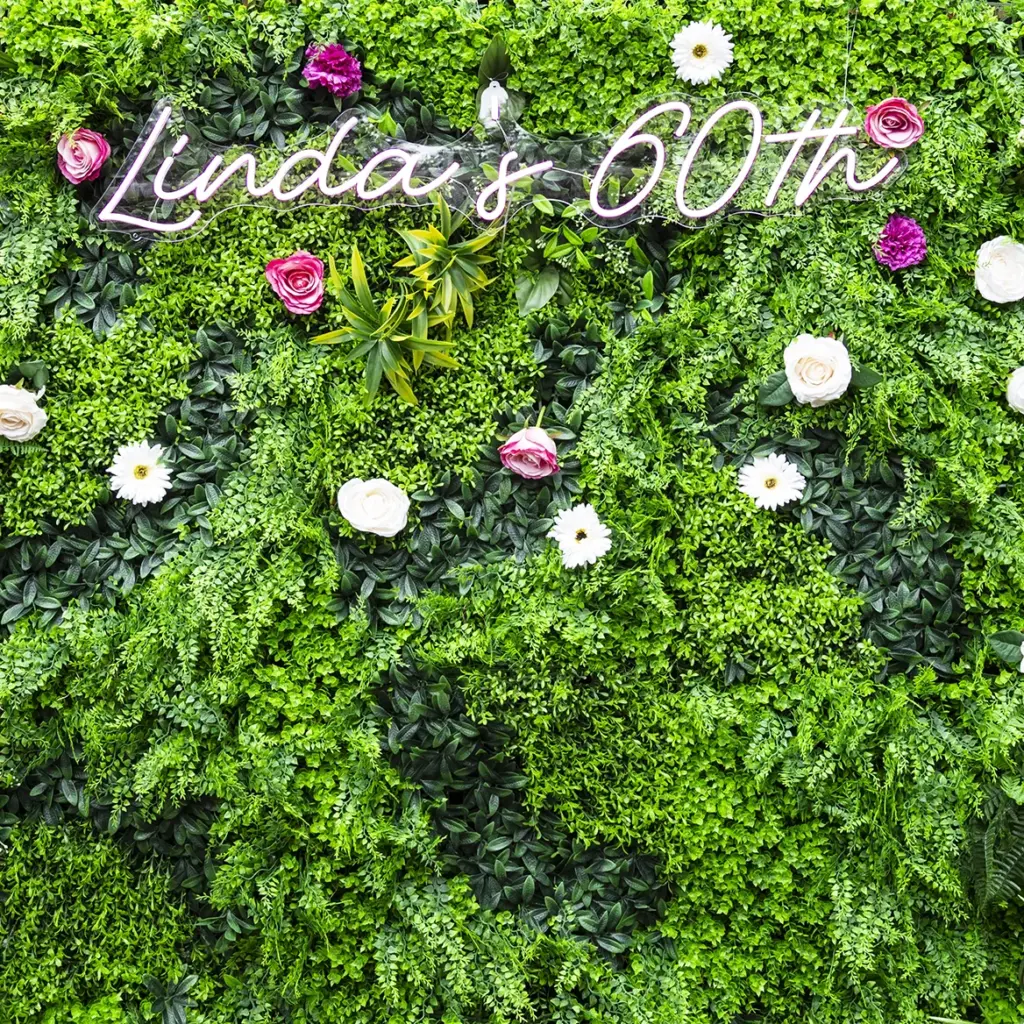 Bespoke foliage wall for 60th birthday celebration