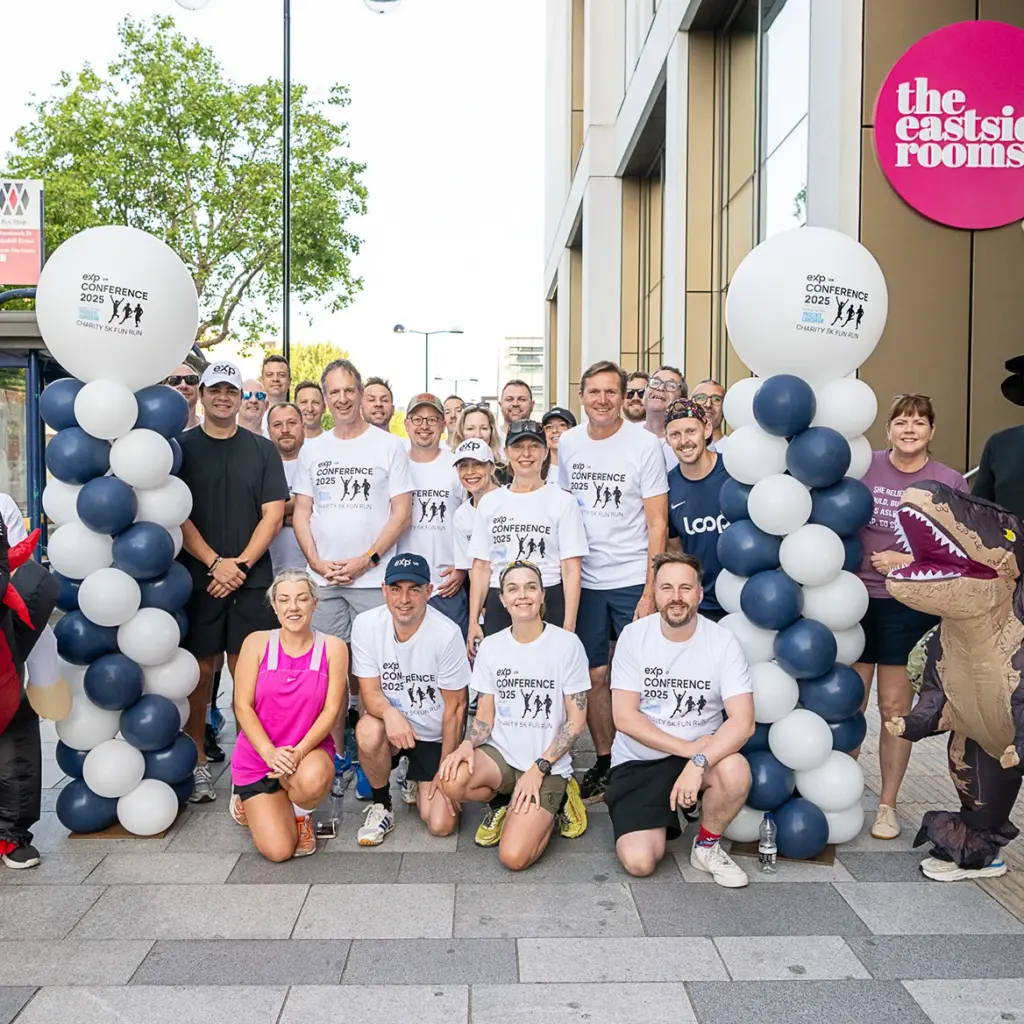 Group charity run at conference event