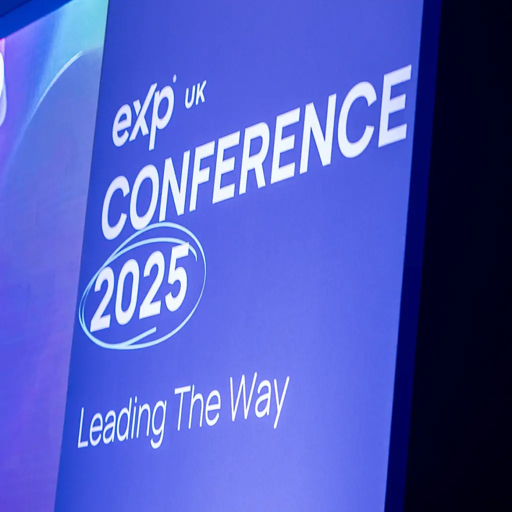 Branded pop-up banners at conference event