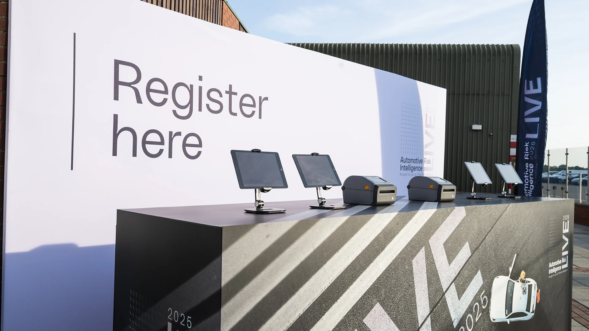 Sustainably branded registration desk