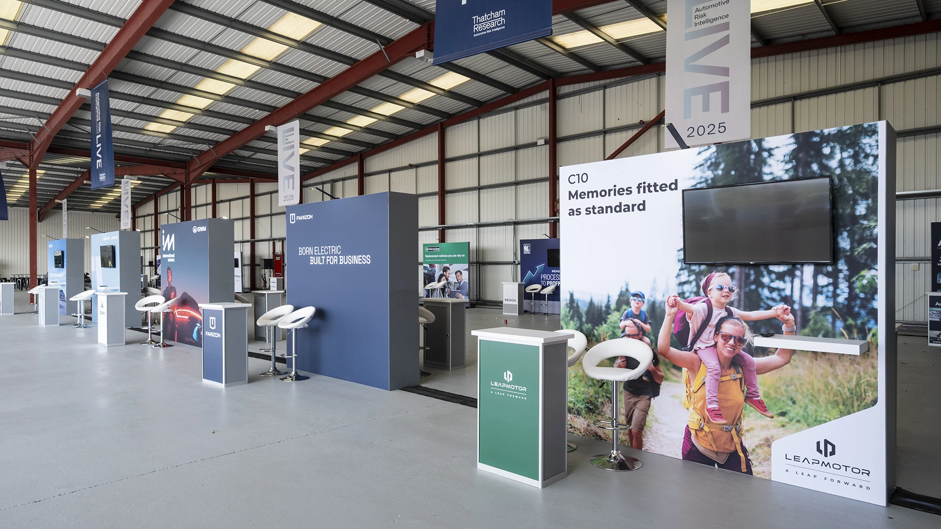 External exhibitors stands at automotive expo