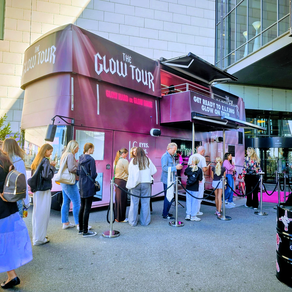 Fans crowd at E.L.F. brand activation and roadshow across europe