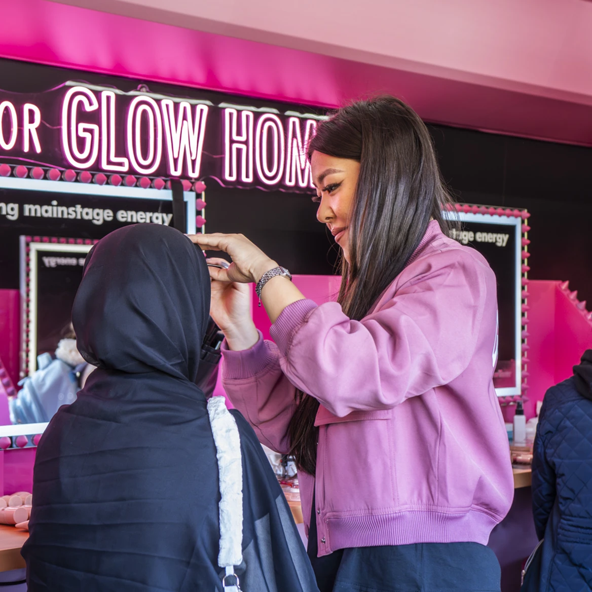 Brand activations Make-up artist at live brand activation